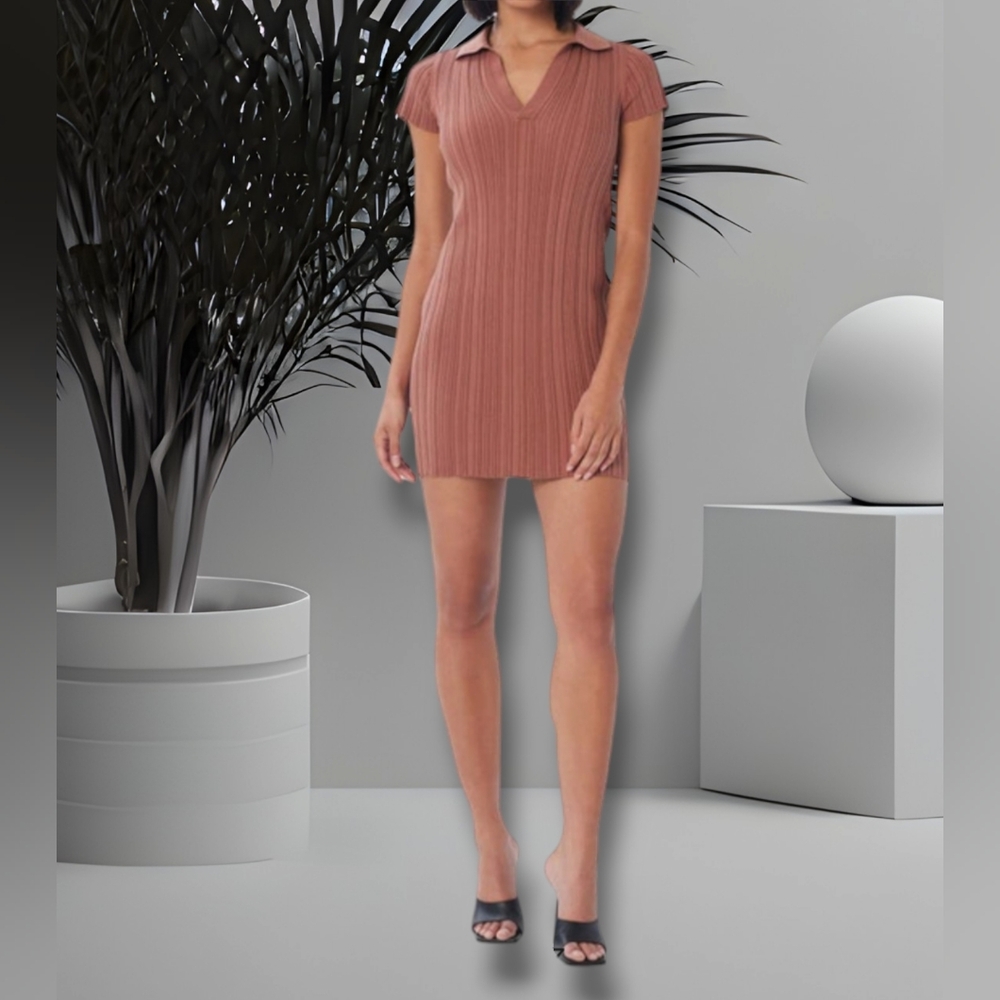 Lita by Ciara Rib Cotton Blend Polo Mini Dress. Size XL. NWT
